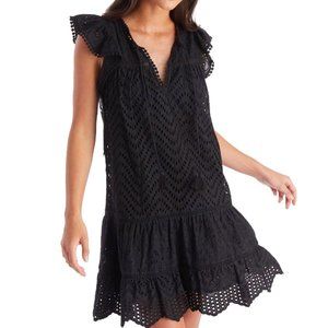 Allison New York Black ruffled scalloped Dress